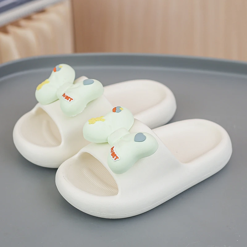 

2026 Popular Children Cartoon Bow Slippers Versatile Eva Slippers Girls Fashionable Soft-Soled Non-Slip Sandals Bathroom Shower