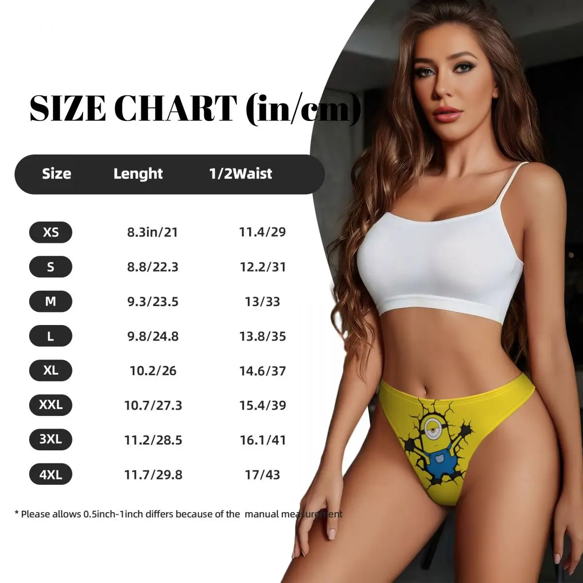 Custom Womens Minions Broke The Wall G-string Panties Female Comfort Thongs Underwear