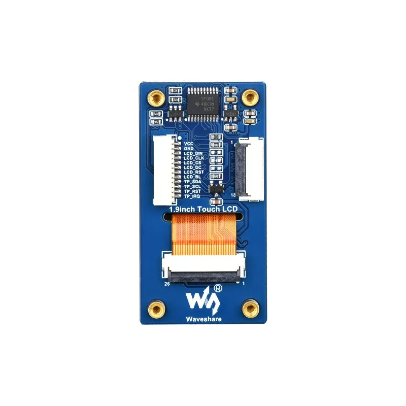 Waveshare 1.9inch Touch LCD Display Module,Micro LCD Display,172×320 Resolution,IPS,SPI And I2C Communication,262K Display Color