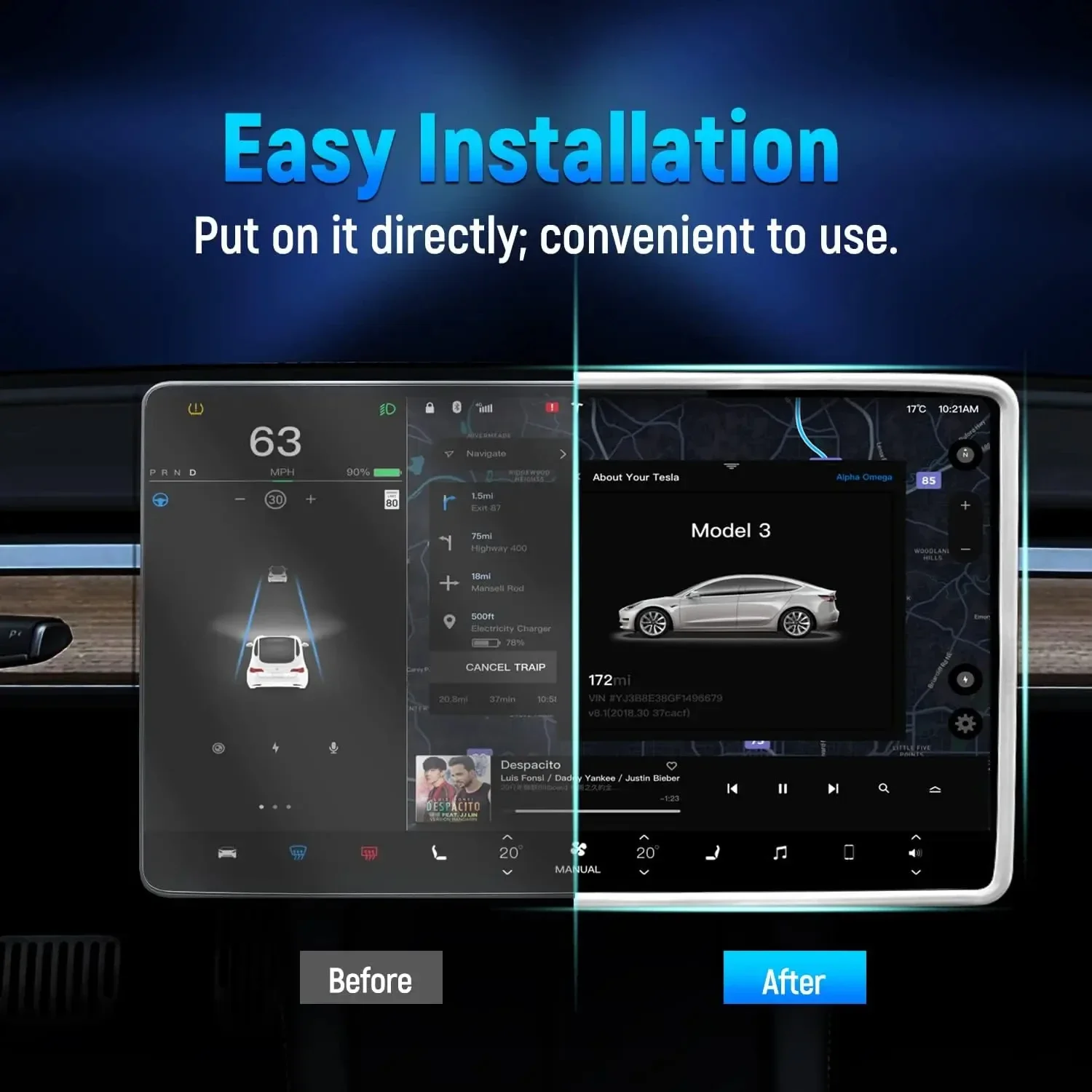 Tesla Model 3 Y Silicone Screen Frame Display Edge Protector car key watch Accessores