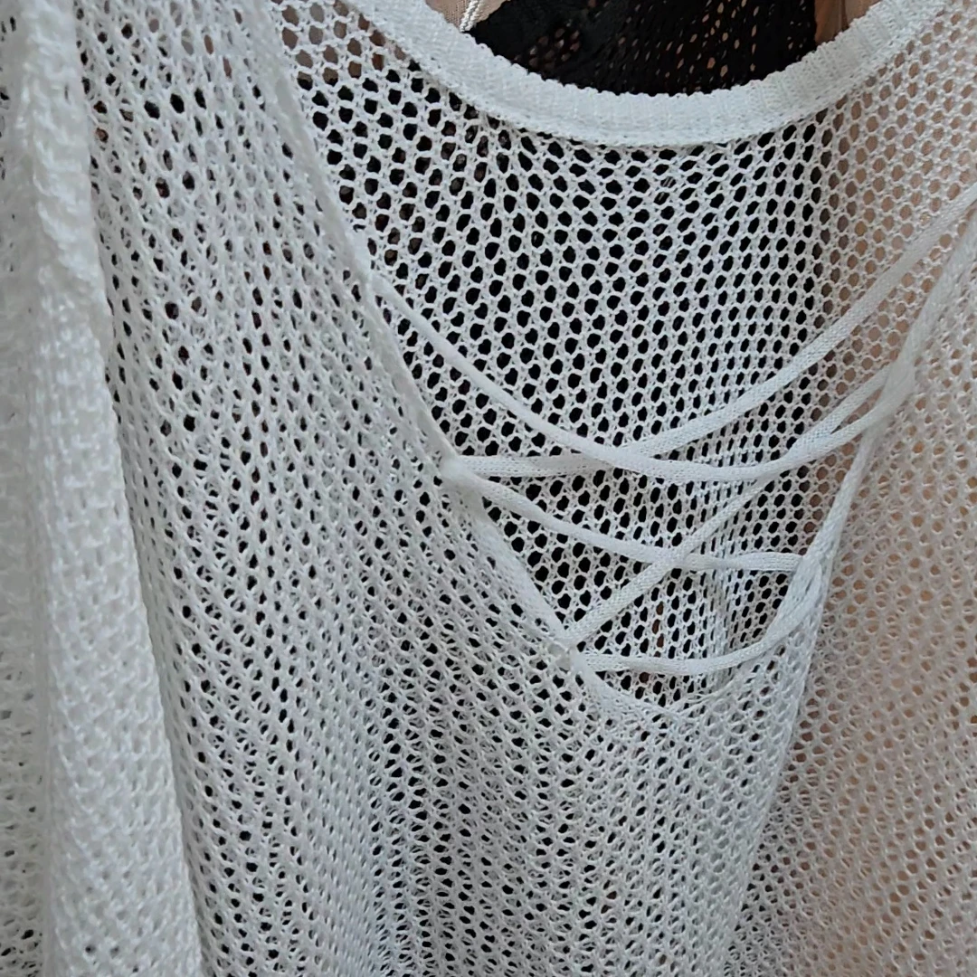 Dames femmes filles sport BIKINI-gros taille maillots de bain trou net tunique à manches longues pour maillots de bain Protection solaire vêtements couvertures