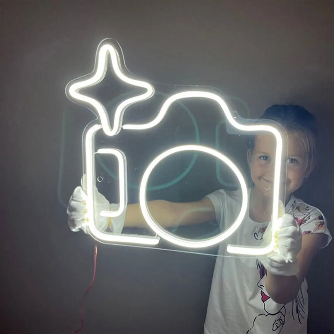 Custom Camera Neon Sign for Wall Art Decor Kids Girl Bedroom Live Room Sign Bar Beer Club Business Shop Neon