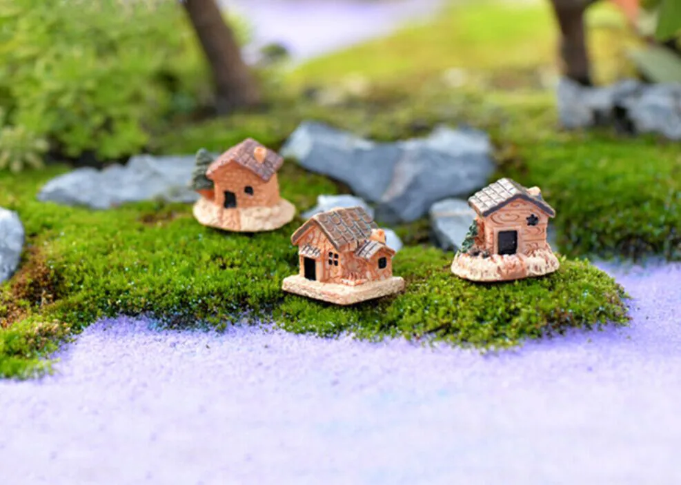 House Miniature Figurine Resin Statue House Home Garden Decorations For Diy Mini Craft Cottage Landscape Decorations Christmas