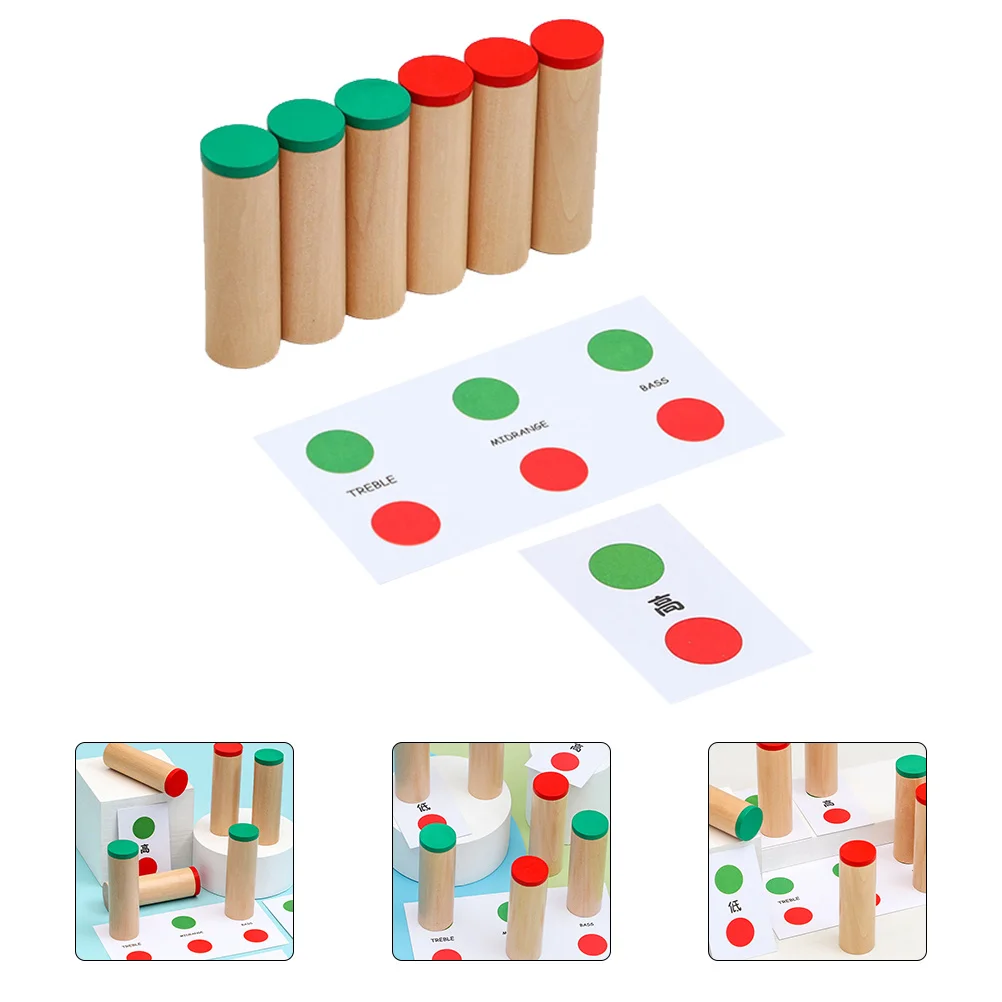 1 Juego de tubo de sonido de madera, juguete educativo para niños, entrenamiento auditivo, desarrollo cognitivo, juego de aprendizaje, Color brillante, seguro