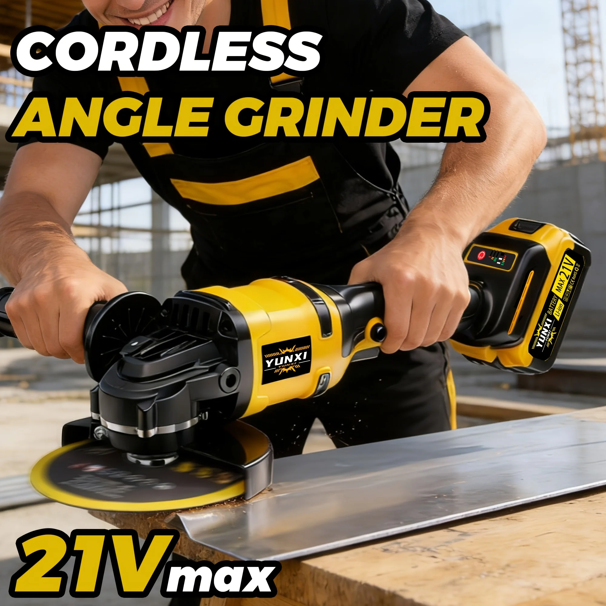 

New Rechargeable Angle Grinder, Cordless Polishing Machine, Stylish and Lightweight Multifunctional Hand Grinding Lithium Battery Angle Grinder, Rust Removal and Polishing Machine, Multi-purpose, Lightweight, Suitable for