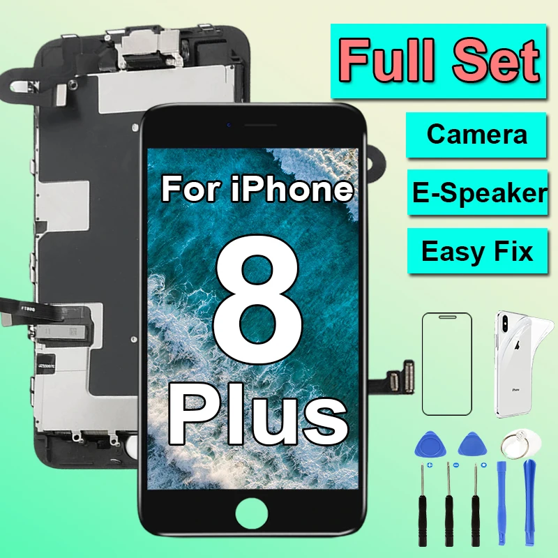 AAA Full Set Screen For iPhone 8 Plus 8P LCD Display Replacement Touch Digitizer Assembly Complete Installed with Front Camera