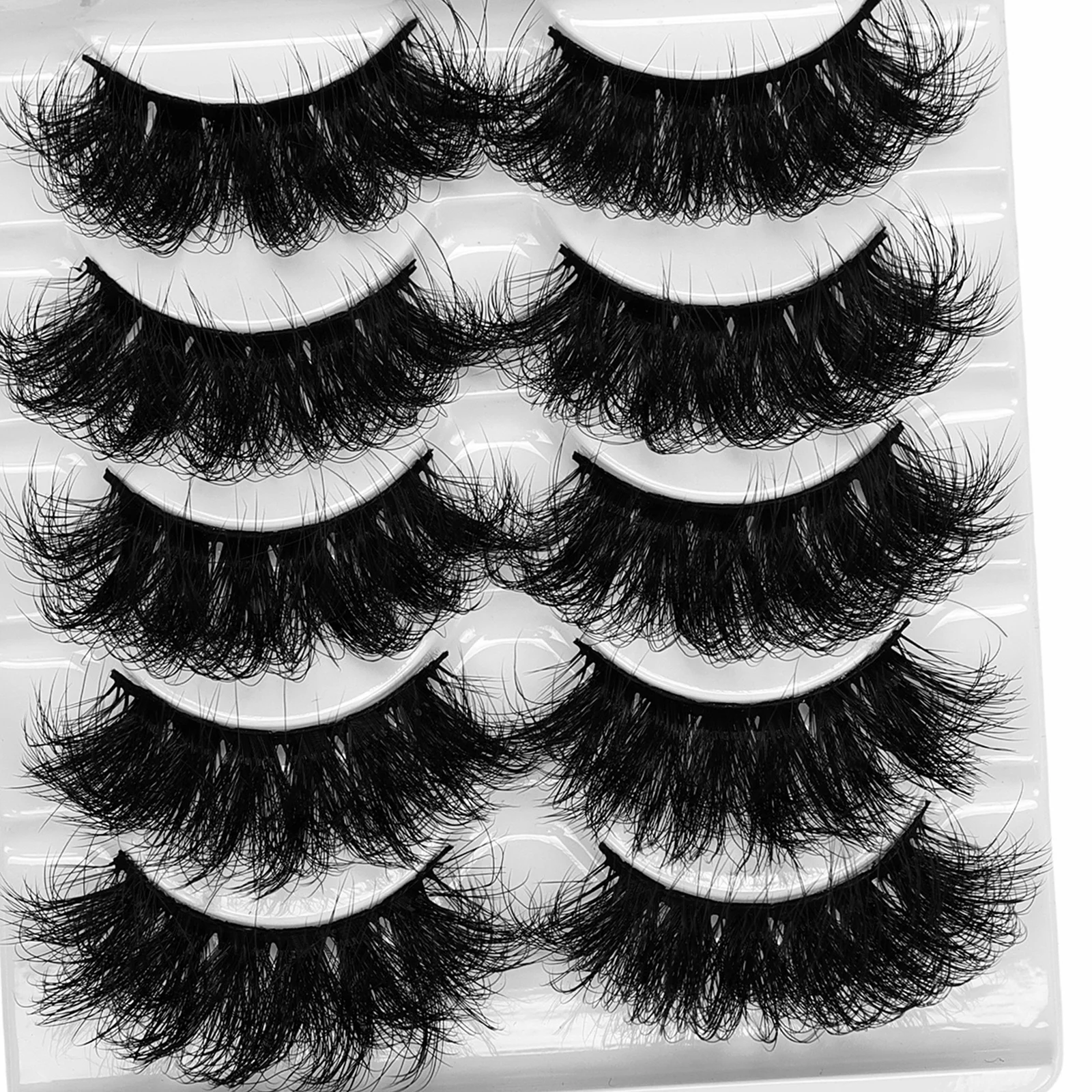 تمديد الرموش الاصطناعية من المنك ، رقيق ، سميك ، طويل ، يدوم ، حجم كبير ، 5 أزواج