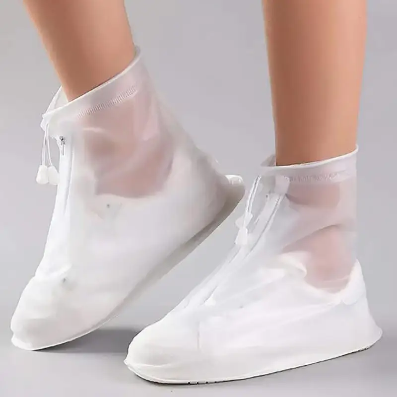 

1 Pair Waterproof Shoe Covers Non-slip Reusable Rain Snow Boot Women Men PVC Outdoor Rainy Reusable Quality Non-slip Shoe Cover