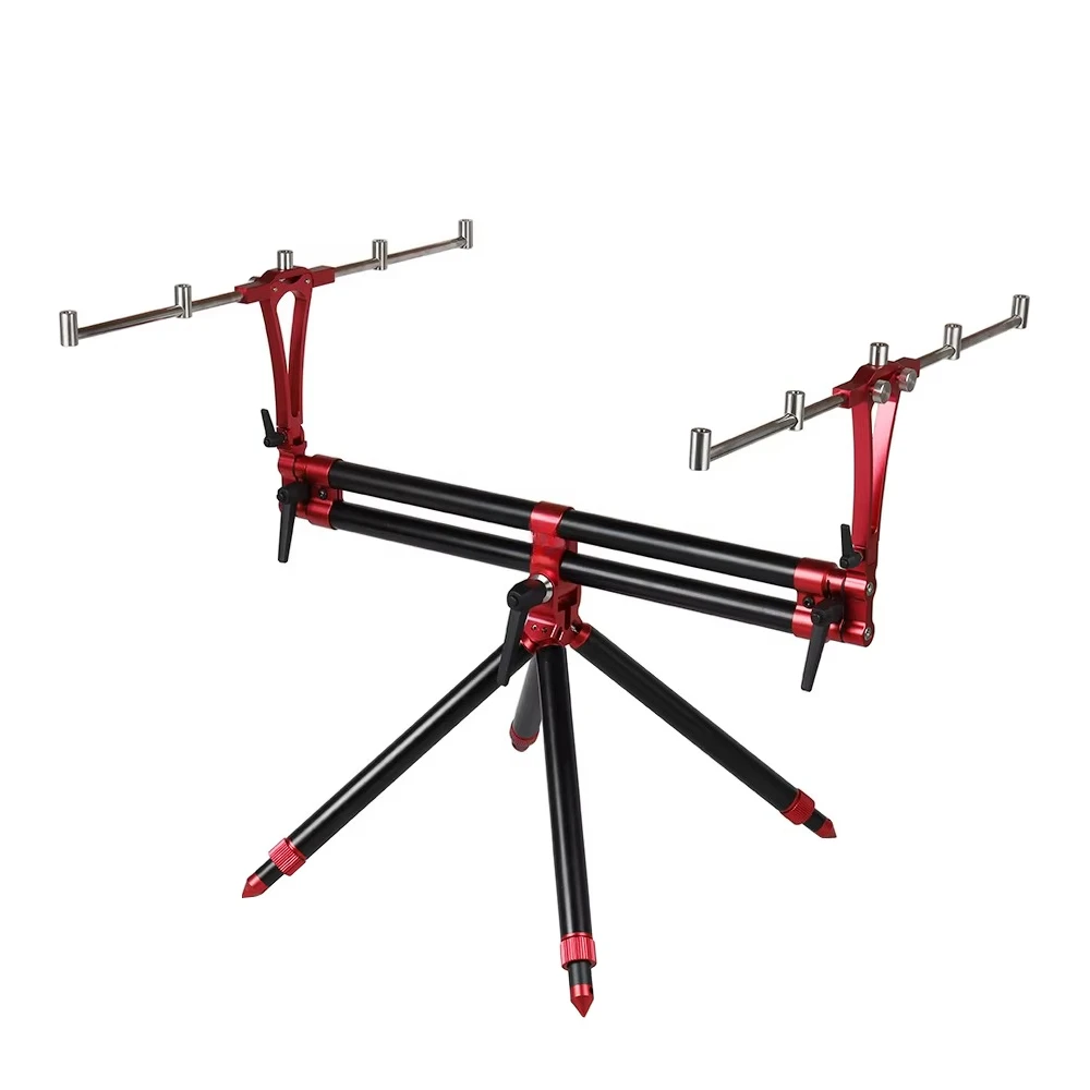 2026-270 degree adjustable angle aluminum alloy fishing rod holder, four-legged rod holder, portable fishing rod accessory