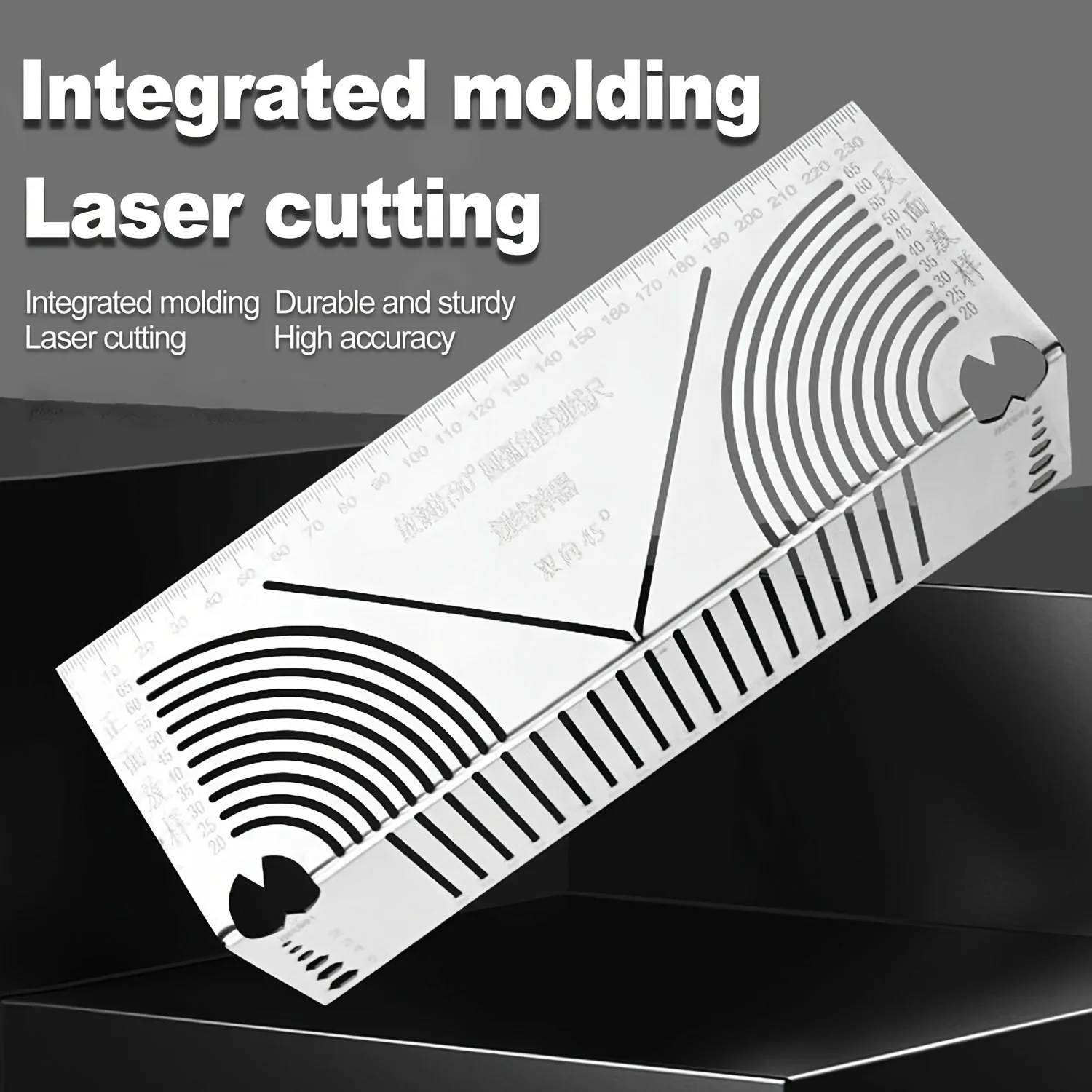 Multi Function Precision Stainless Steel Metal Scriber Adjustable 90 Degree Angle Radius Marking  Curved Drawing Ruler Tool