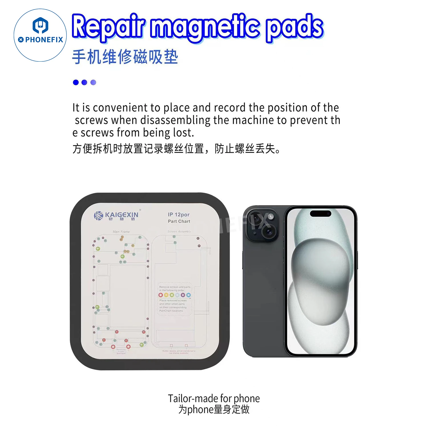 31pcs/lot Magnetic Screw Mat Phone Repair Work Guide Chart for iPhone 6- X 11 12 13 14 15 Pro Max Professional Screw Keeper