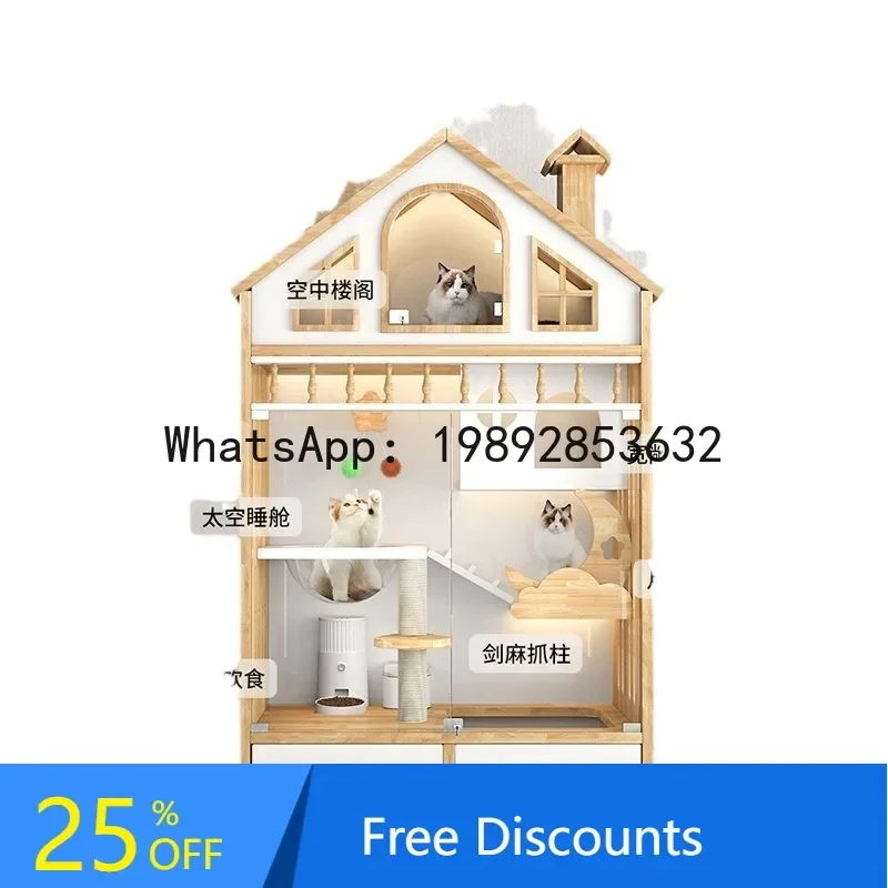 

XL Wooden Villa House Villa Cat Castle Cat House Villa
