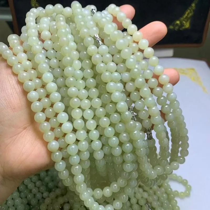 Natural Hetian Jade 8Mm Necklace Mothers, Delicate Smooth, New Style, Fashionable And Versatile