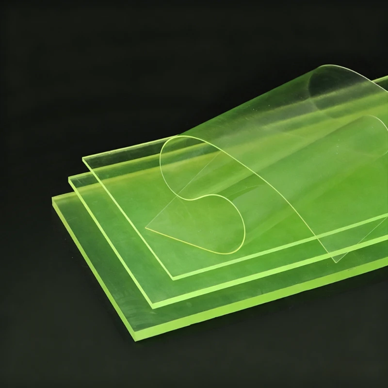 PU Polyurethane Sheet Shore A 80-85 Yellow-Green board 100x100 200x200 300x300 400x400 500x500mm Thick 2mm 3mm 4mm 5mm 6mm -12mm