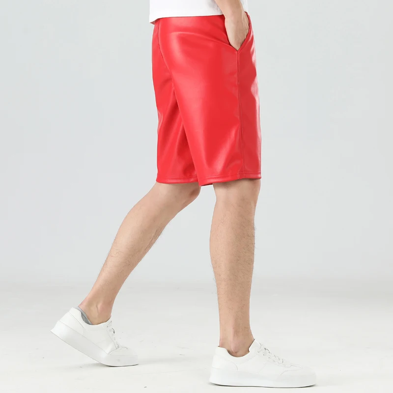 Herren-Leder-Shorts, sexy Party-Mode, PU-Leder-Shorts, knielang – Detail 5