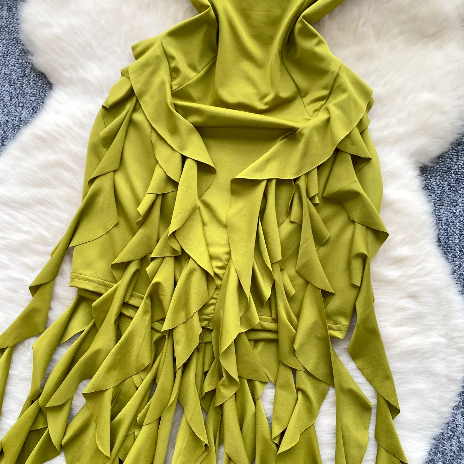 Sexy Halter Elegant Sleeveless Vintage Ear Fungus Edge Riddon Chic Slim Strapless Dresses Streetwear High Street Autumn Clothing