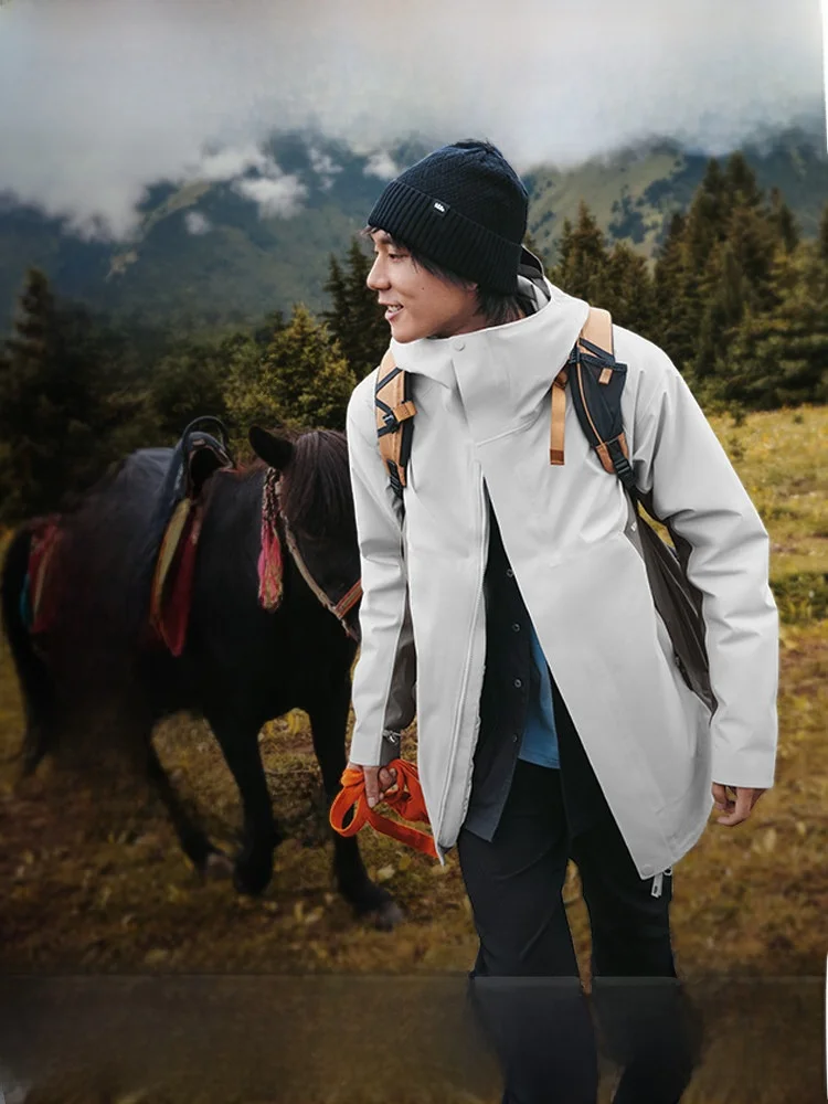 

Banana Le Men's Tee-in-One Thiened Outdoor Climbing Clothes Waterproof Windproof Warmth Outerwear Nylon Fabric Polyeste...