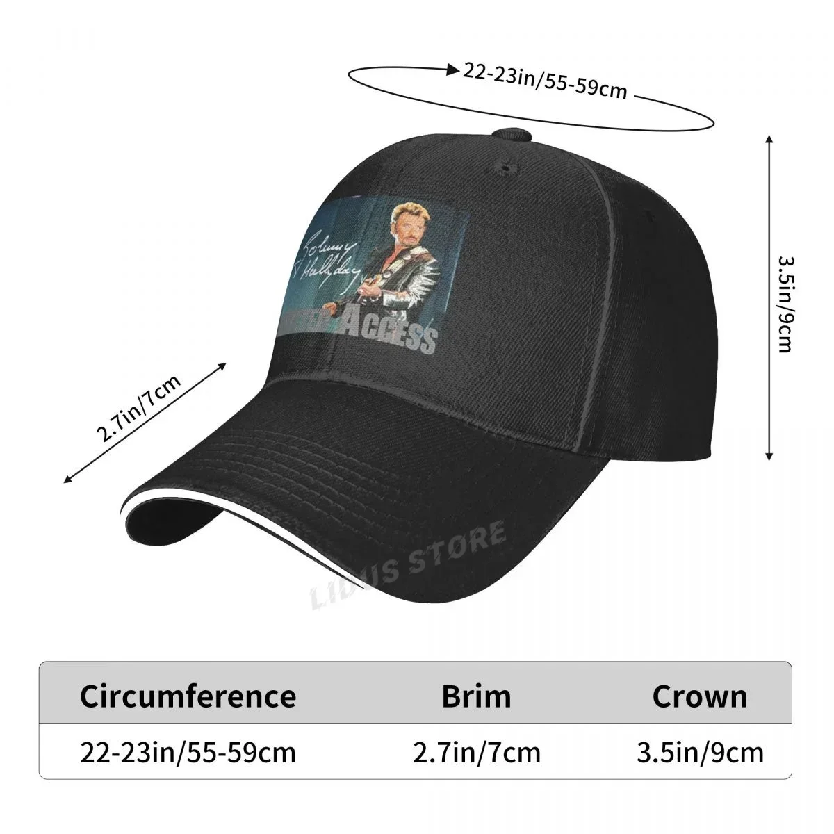 Johnny Hallyday Limited Access Baseball Cap Hat Women Czapka Bonnet Sun Solid Color Boys Casquette Outdoor Spring