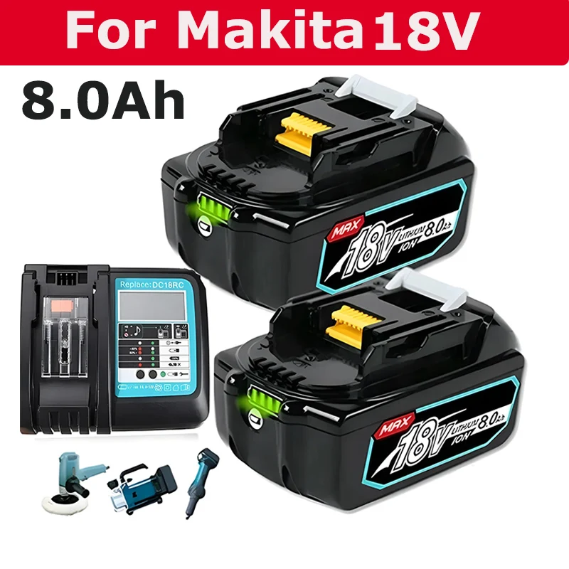 

FOR Makita 18V 6.0 8.0Ah Rechargeable Battery For Makita Power Tools with LED Li-ion Replacement LXT BL1860 1850 volt 6000mAh