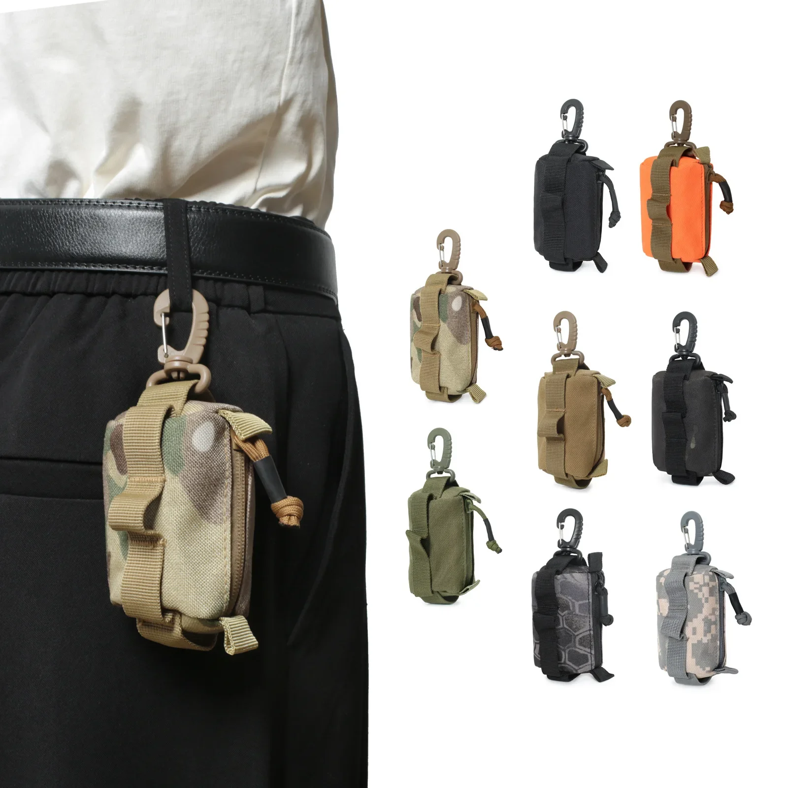 Outdoor Buckle Bag Military Army Small Pocket EDC Tools Pack Tactical Key Wallets Holder Coin Purses Pouch Keychain Zipper Case