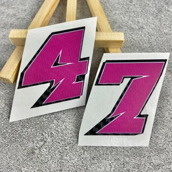 1PC 0123456789 Carbon Fiber Pink Number Motorcycle Stickers Motorbike Fuel Tank Scooter Helmet Decor Moto 0 To 9 Vinyl Decals