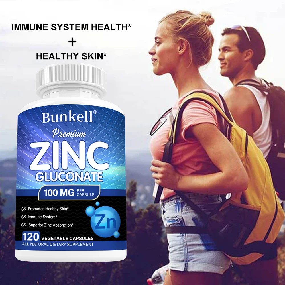Zinc Gluconate 100mg - Supports Immune System, Skin, Heart & Circulatory Health, Fights Free Radicals, Antioxidant