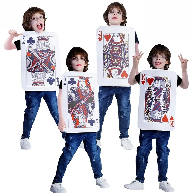 

Kids Poker Show Props Costume Mardi Gras Funny Poker Party Costume Cute Funny Festival Playing Costume