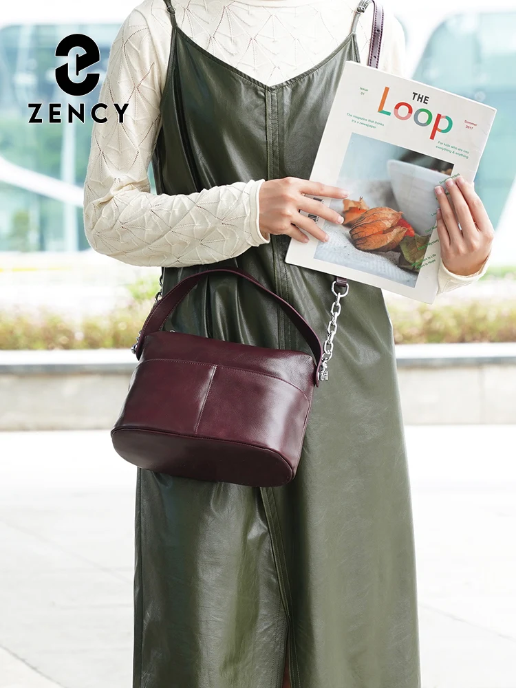 Zency Women Fashion Leather Shoulder Bag Crossbody Multi-functional Pockets Handbag for Commuters