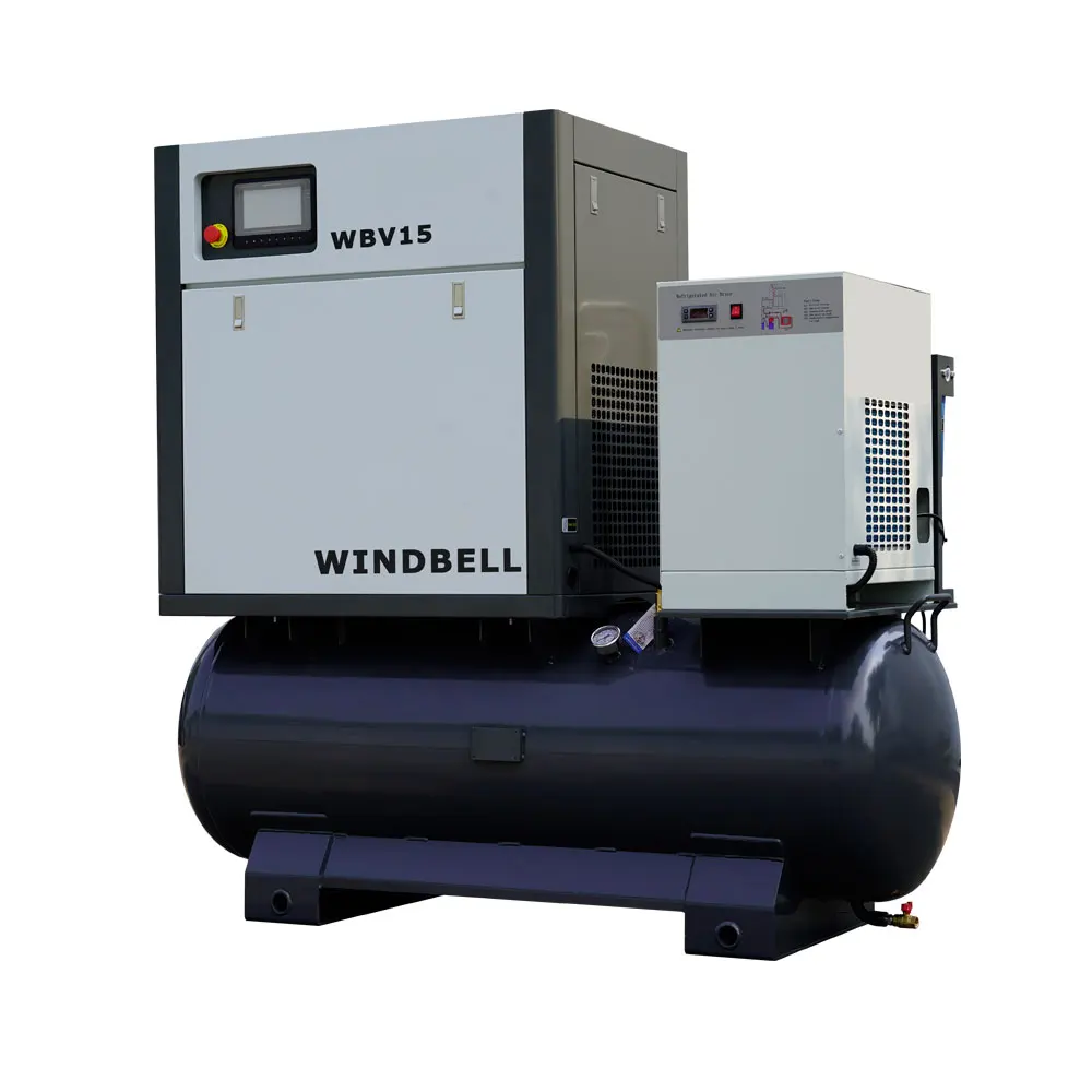 All in One Rotary Screw Compressor with Dryer tank Industrial Air Compressors 15kw 20hp 22kw 30hp 37kw 50hp