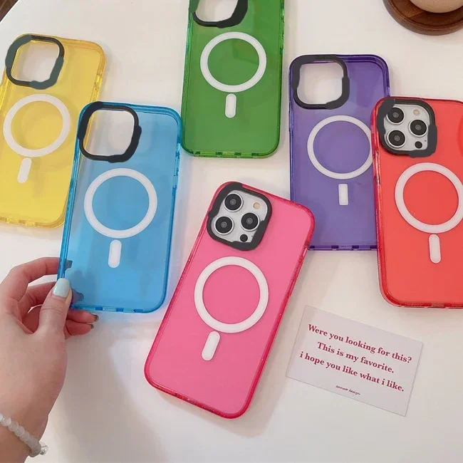 

Simple Macaron Color MagSafe Phone Case Cover for IPhone 11 12 13 14 15 Pro Max Case for IPhone 14 Pro Max