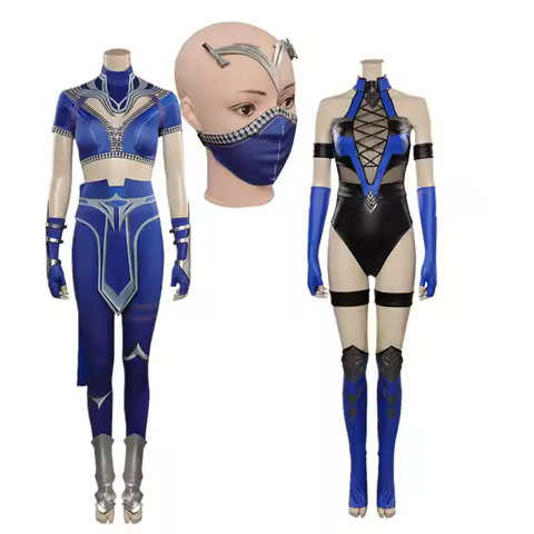 Mortal Cosplay Kombat Kitana Costume Women Fantasy Bodysuit Jumpsuut Mask Disguise Outfits Halloween Carnival Party Suit