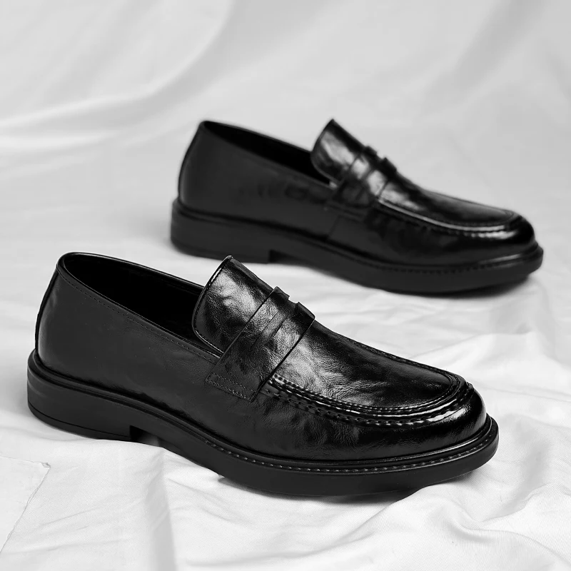 Mocasines clásicos con elevador para hombre, zapatos de conducción, mocasines suaves y cómodos, zapatos de cuero invisibles para boda y negocios