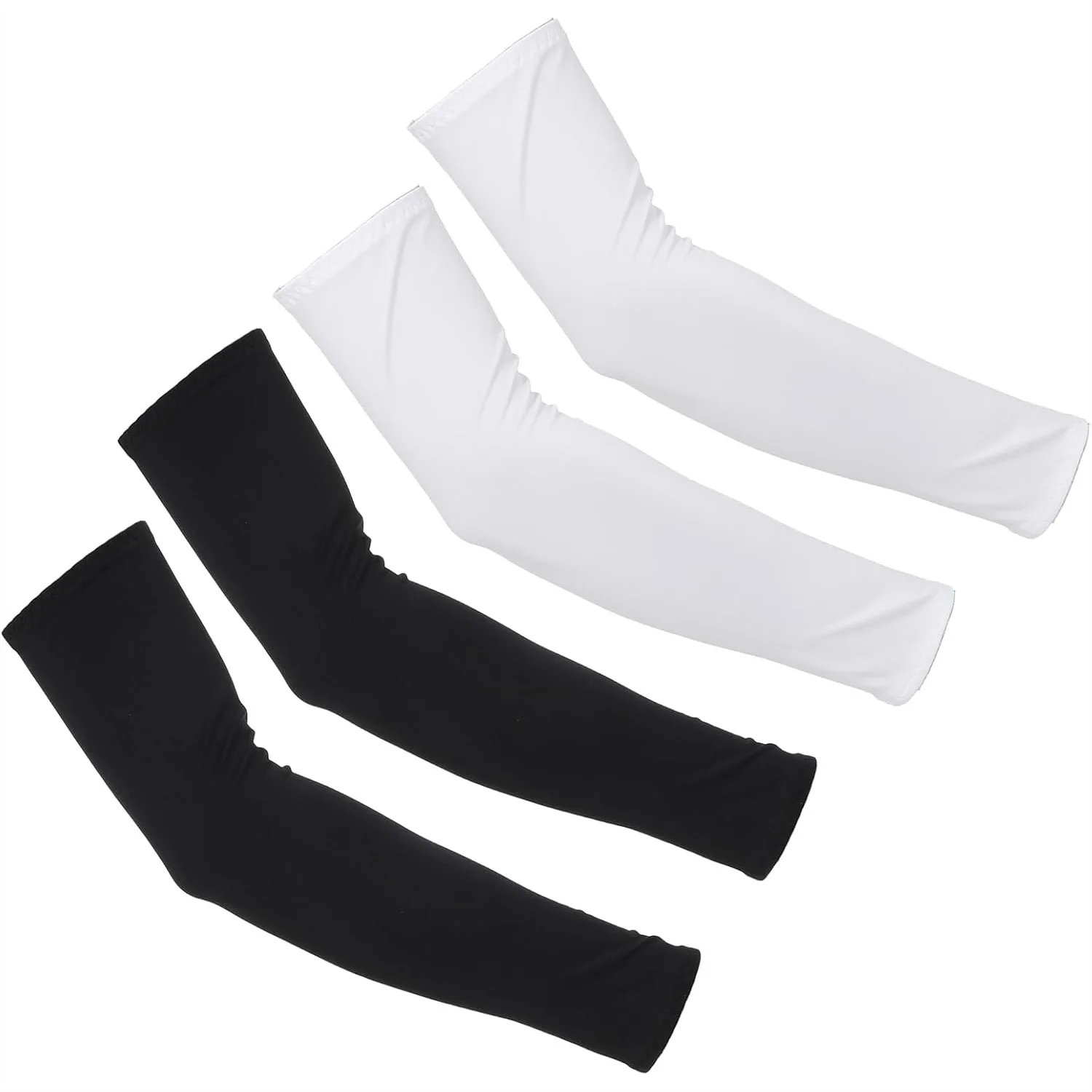 2 Pairs Arm Sleeves for Men Women, Cooling Compression UV Protection for Football Basketball Volleyball Golf Outdoor Sports