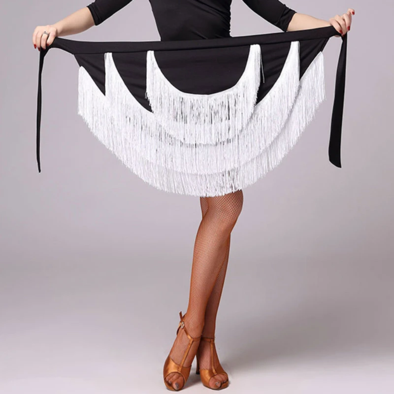 

Fringe Women Latin Dance Skirt Tassel Fringe Latin Dancing Skirt Practice Cloth Samba Tango Cha cha Dancing Hip Scarf