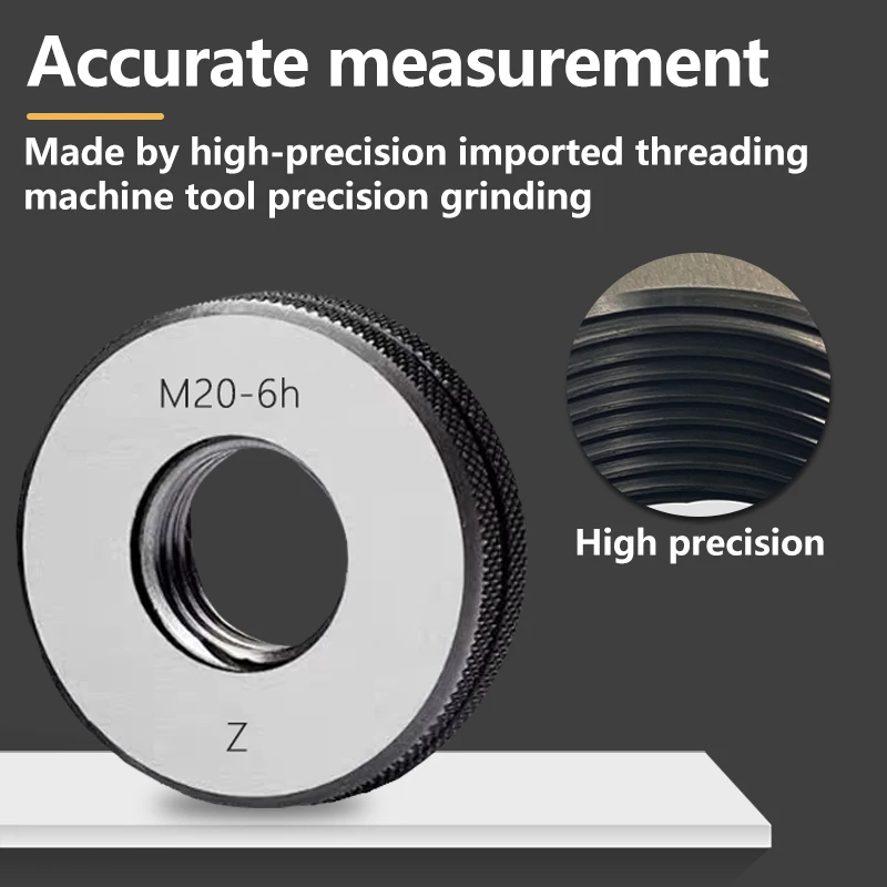 1SET(1*GO+1*NOGO) 6h M45-M51 X0.5/0.75/1.0/1.25/1.5/2.0/3.0/4.0/4.5/5.0 Metric Fine Tooth Thread Ring Gauge Measure Tool