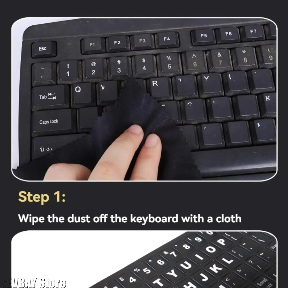 120 Keys English Matte Standard Waterproof Keyboard Stickers Letter Alphabet