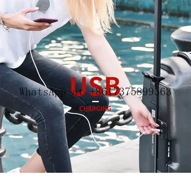 Smart Motorized Ride On Luggage Scooter Outdoor Travel Electric Suitcase with USB Charging Port