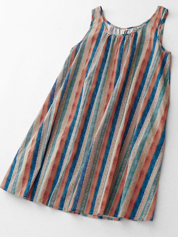 Retro japanische Sle gestreifte Weste Damen Sommer Loose Fit Svel Top Farbe Blo mittellanges Design Pendeln Faion