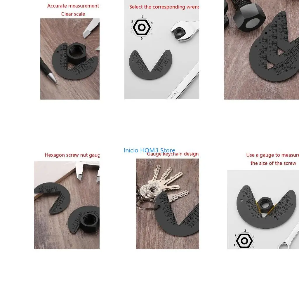 A5YD 49x64mm/1.92x2.51inch Indispensables Hexagons Screw Nut Gauges Inspection Standard