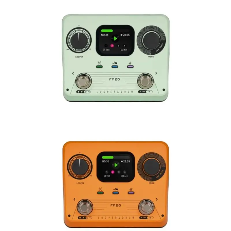 Quality FF20 Stereo Dual Footswitch Looper Drum Machine Pedal For Electric Guitar 100 Storage Slots 300 Minute Loop Recording A