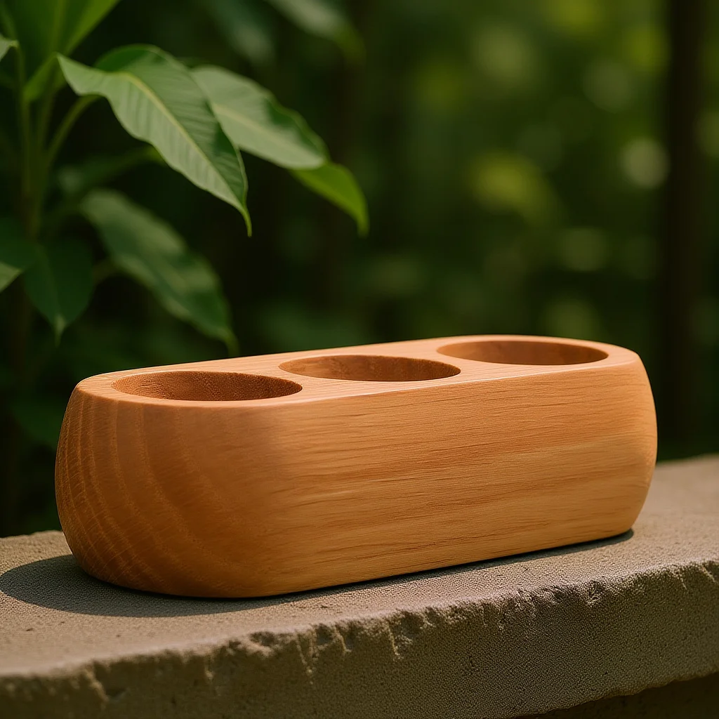 

3-Grid Solid Wood Essential Oil Bottle Rack Desktop Display Multi-Slot Essential Oil Organizer Holder Storage Stand