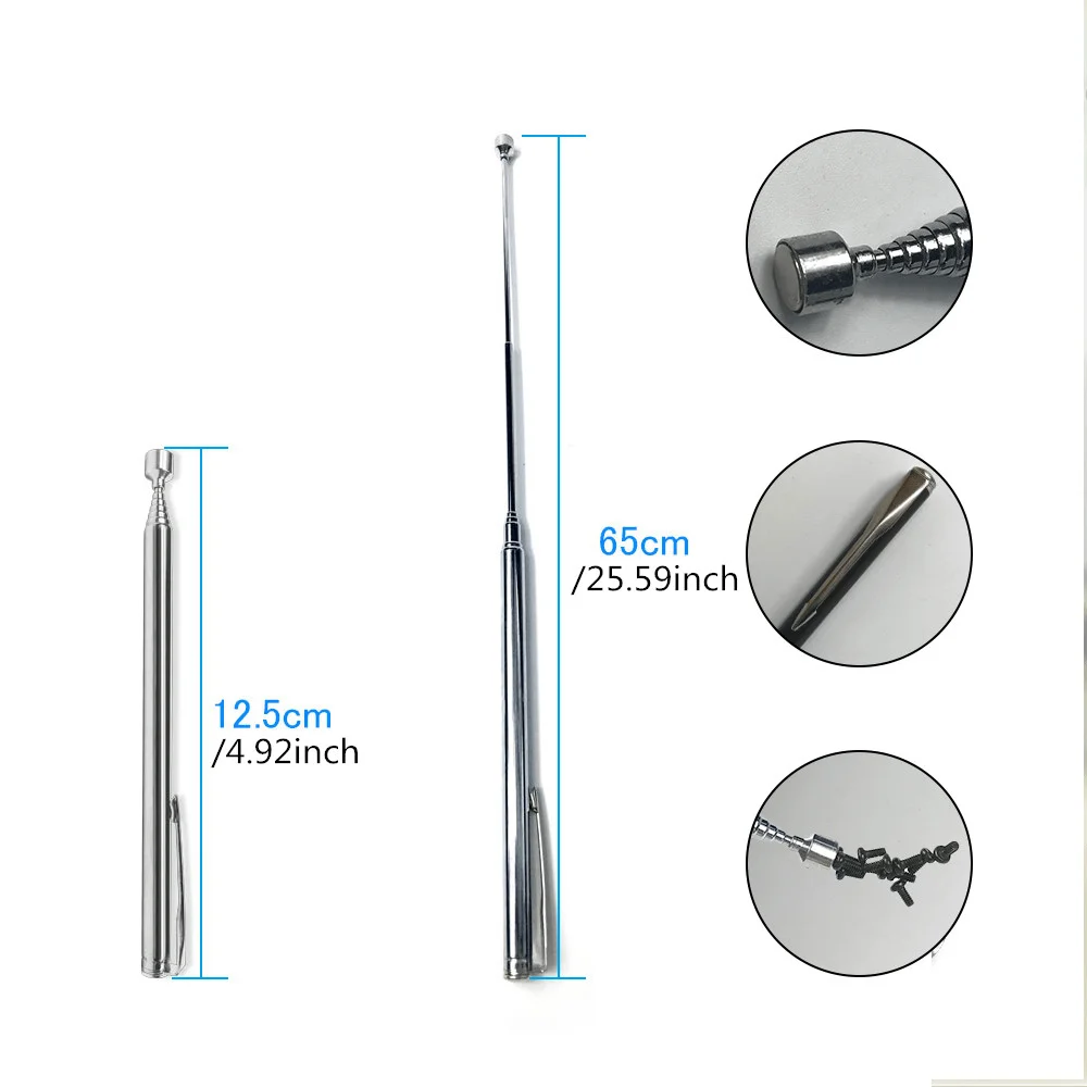Mini Portable Telescopic Magnetic Pen Convenient Tool Capacity for Picking Nuts Bolts Telescopic Pickup Rod