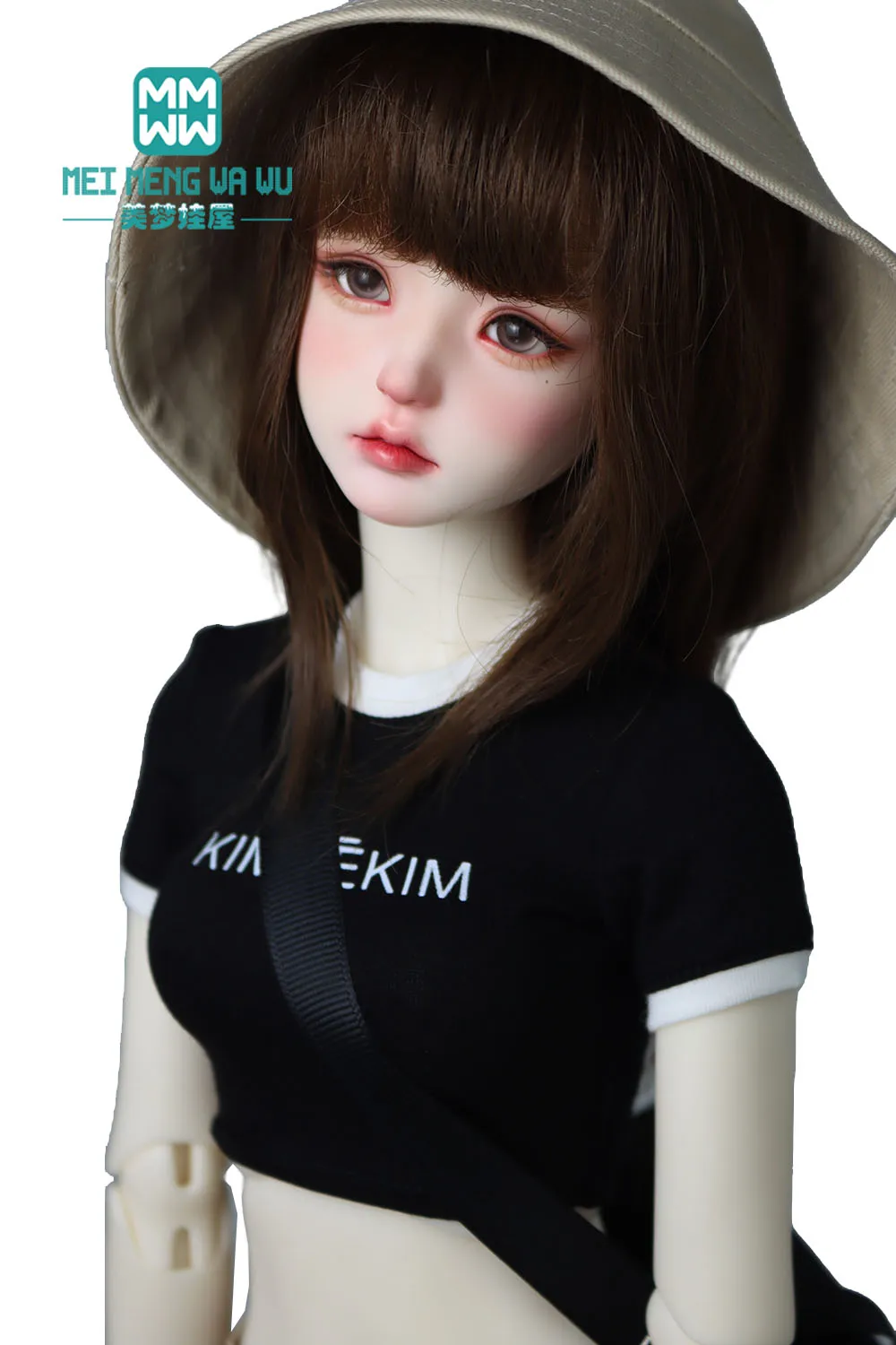 BJD poppenkleertjes voor 1/3 1/4 BJD poppenkleertjes DD SD MSD pop mode brief t-shirt denim rok