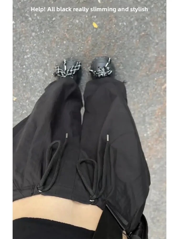 

Outdoor Casual Men's Cargo Pants Summer Trendy Retro American High Street Hiphop Leisure Workwear Straight Leg Trousers