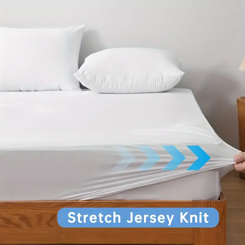 1pc Waterproof Mattress Protector Cover, Ultra-Soft Breathable Knitted Fitted Sheet for Bed, Bedroom Essentials