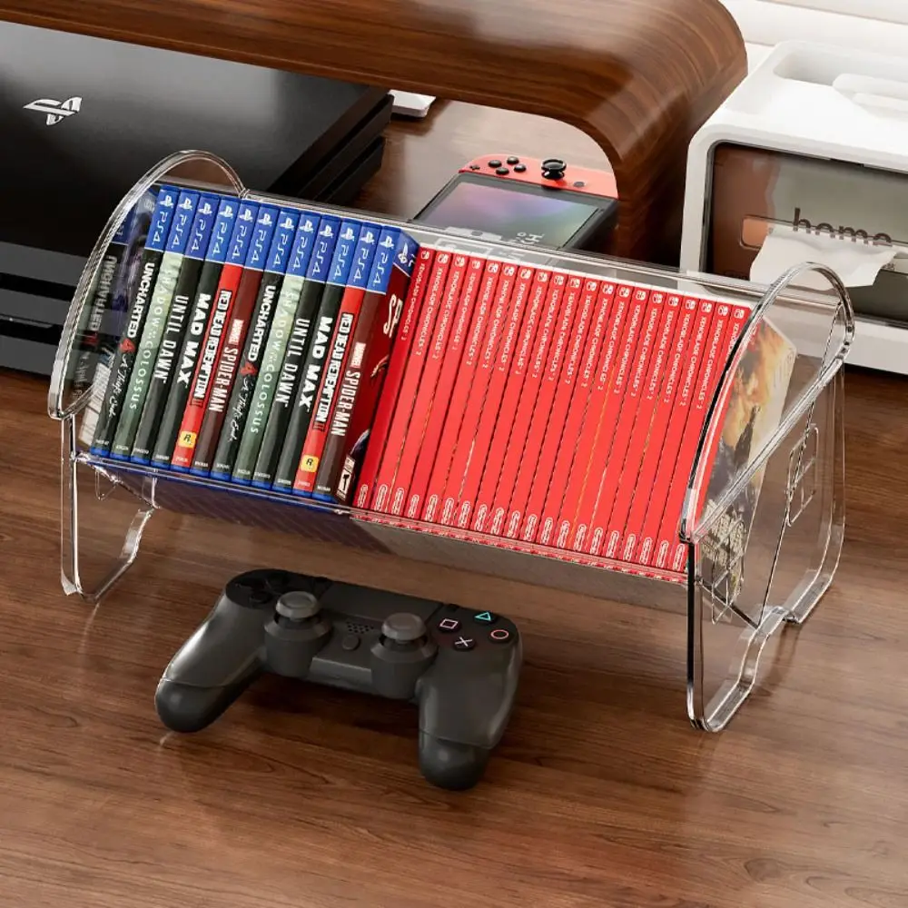 رف كتب بلاستيكي لسطح المكتب، رف تخزين مستقر شفاف/أسود لتوفير المساحة، رف قرطاسية ذو سعة كبيرة للطلاب