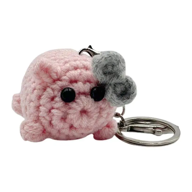 Crochet Sad Hamster Meme Cute Hamster Animal Plushie Keyring Handmade Sad Hamster Knitting Doll Home Desk Decor