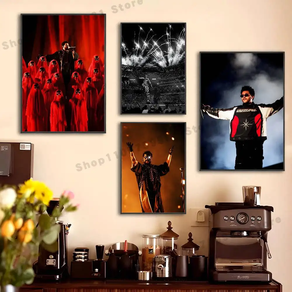 T-The W-Weeknd Hurry Up Tomorrow Poster Sticker Classic Art Painting for Home Bedroom Cafe Office Wall Decor