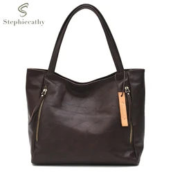 SC Women Luxury Vintage Texture Real Leather Tote Multi Pockets Large Capacity Shoulder Handbag Casual Daily Travel Bag Commute