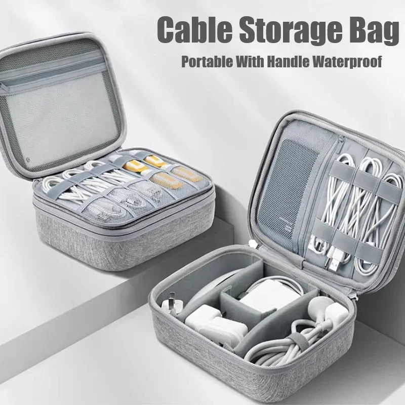 Travel Cable Bag Portable Digital Storage Pouch Charger Data Cable Bag Organizer Waterproof Cosmetics Storage bag Wired headset